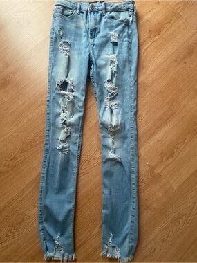 Hollister Light Blue Distressed Skinny Jeans
